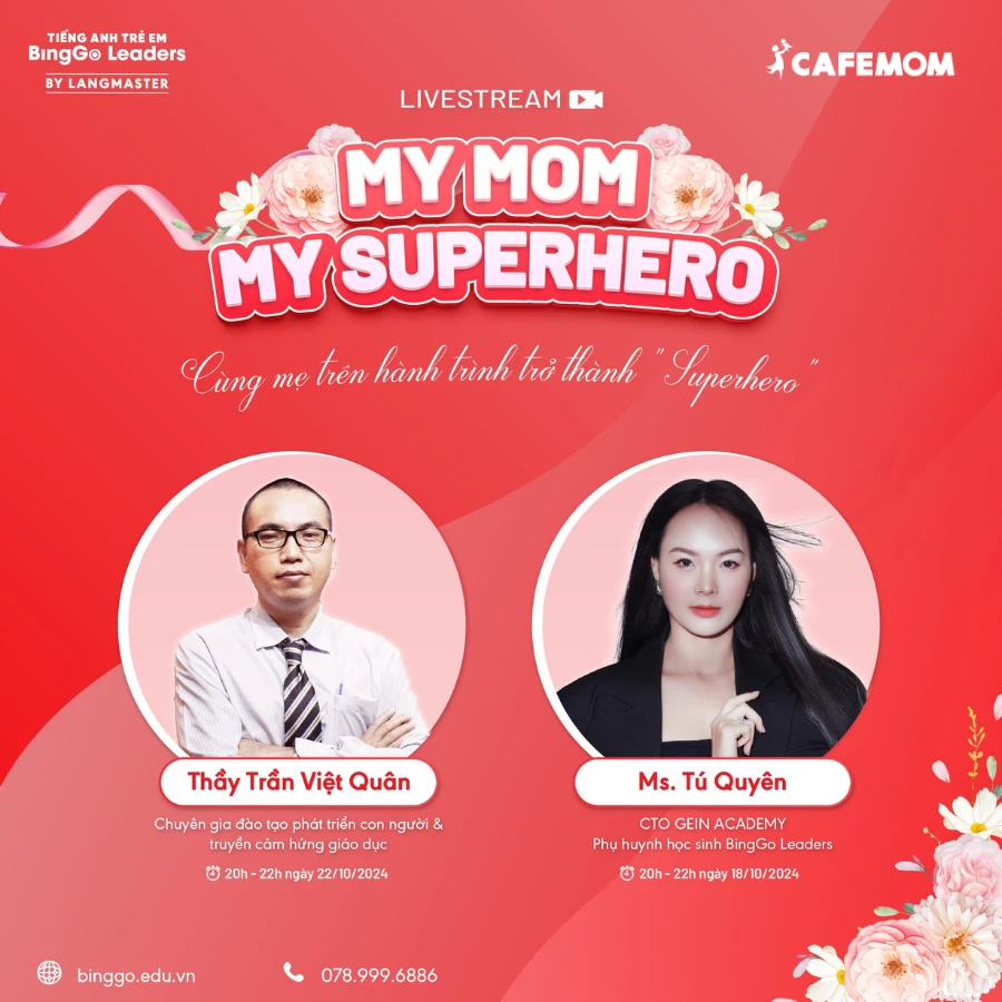 CAFEMOM & BINGGO LEADERS TỔ CHỨC LIVESTREAM “CÙNG MẸ TRÊN HÀNH TRÌNH TRỞ THÀNH SUPERHERO”