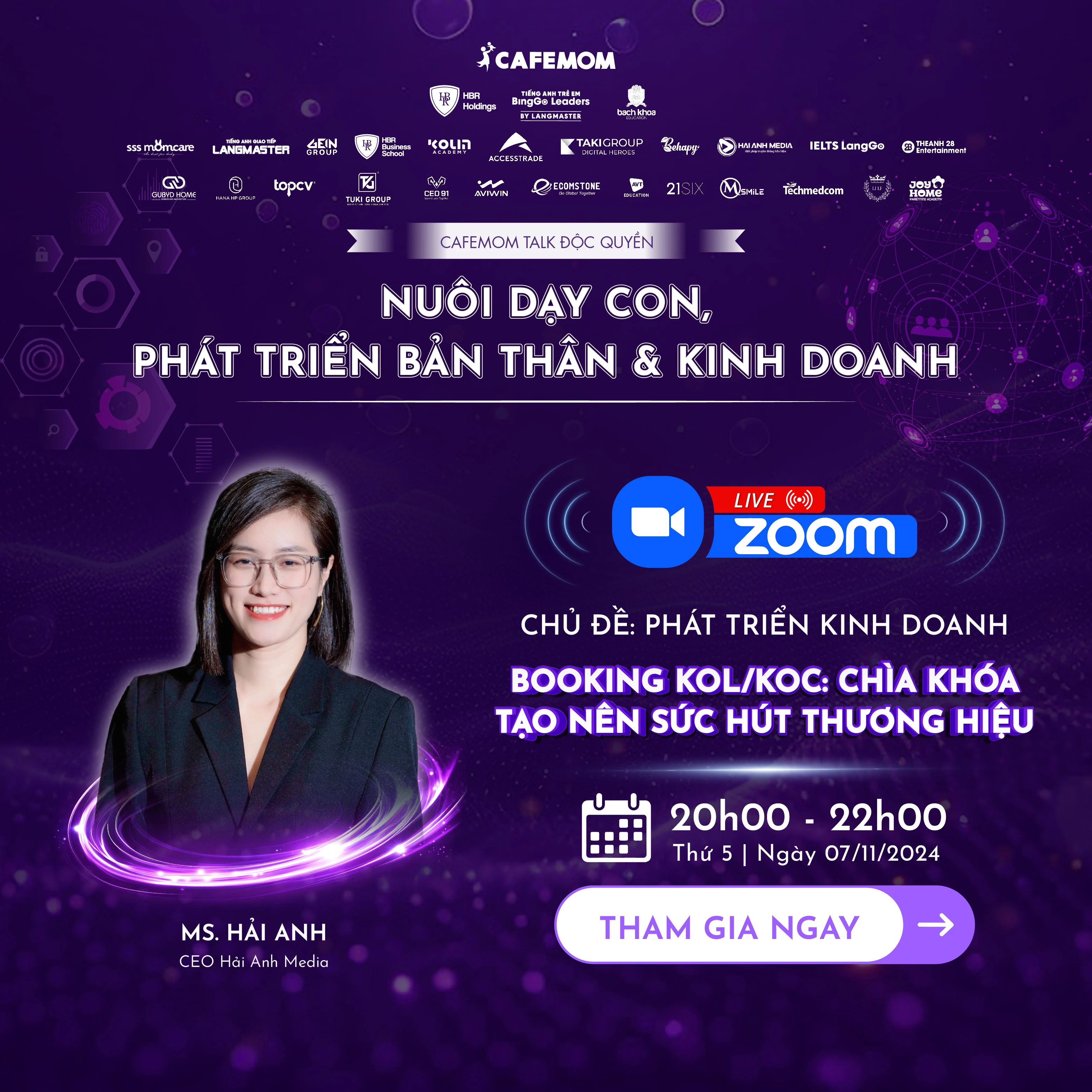 LỜI TRI ÂN CHÂN THÀNH ĐẾN DIỄN GIẢ HẢI ANH MEDIA TẠI CAFEMOM TALK 2024