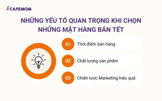 Những yếu tố quan trọng khi chọn những mặt hàng bán Tết