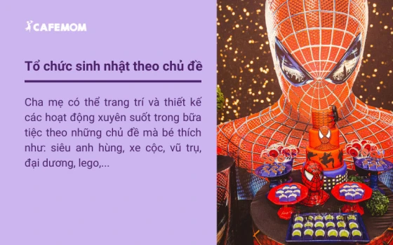 Tổ chức sinh nhật cho bé trai theo chủ đề