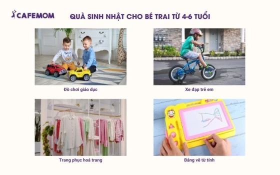 Món quà sinh nhật cho bé trai độ tuổi từ 4 - 6 tuổi