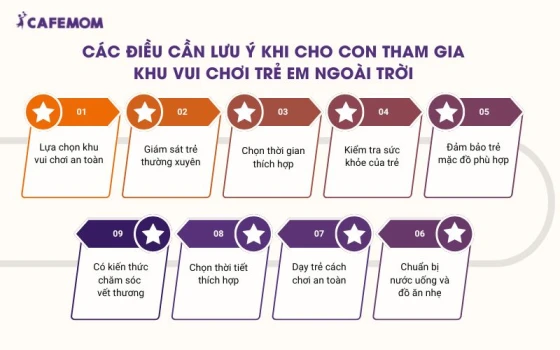 Cha mẹ cần nhớ khi cho con đi khu vui chơi trẻ em ngoài trời