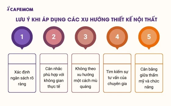 Một số lưu ý khi áp dụng các xu hướng thiết kế nhà ở hiện nay