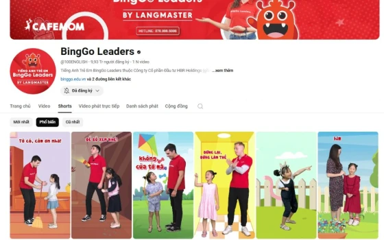 Kênh Youtube về tiếng Anh lớn nhất Việt Nam - BingGo Leaders