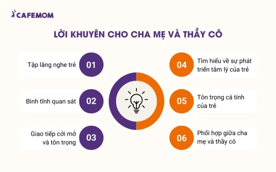 Lời khuyên cho cha mẹ và thầy cô