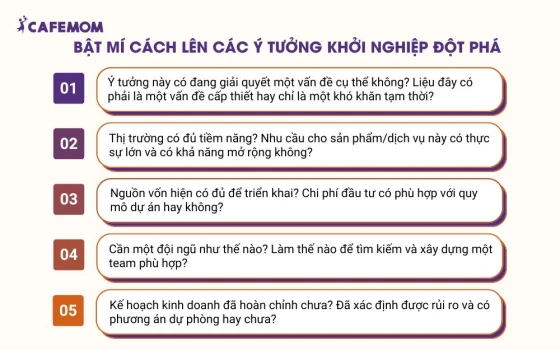 Cách lên các ý tưởng khởi nghiệp đột phá