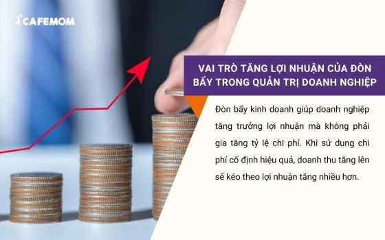 Đòn bẩy kinh doanh giúp doanh nghiệp tăng trưởng lợi nhuận mà không phải gia tăng tỷ lệ chi phí