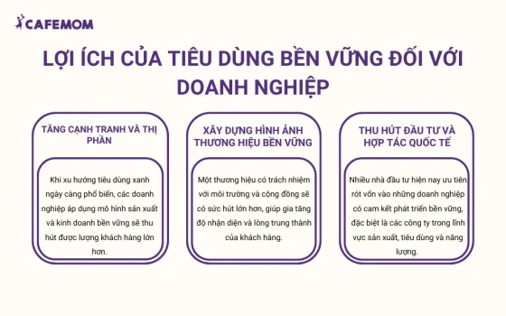 Lợi ích của tiêu dùng bền vững đối với doanh nghiệp