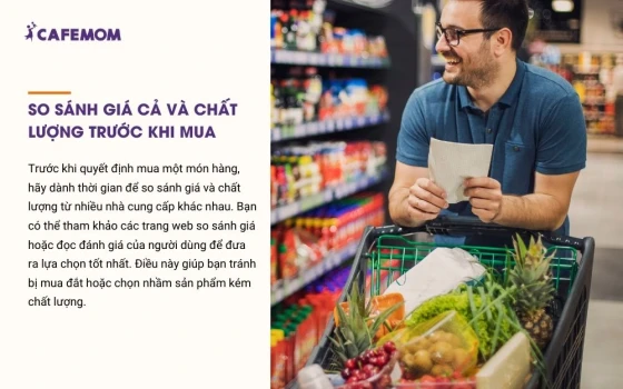 So sánh giá cả và chất lượng trước khi mua