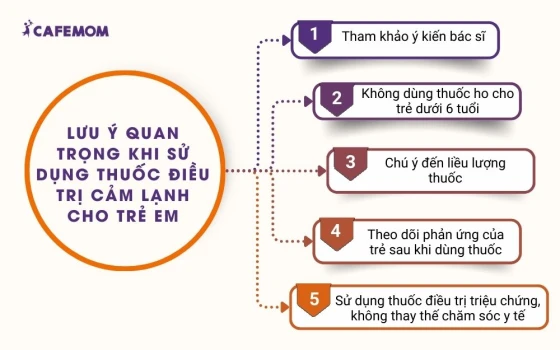 Lưu ý quan trọng khi sử dụng thuốc điều trị cảm lạnh cho trẻ em